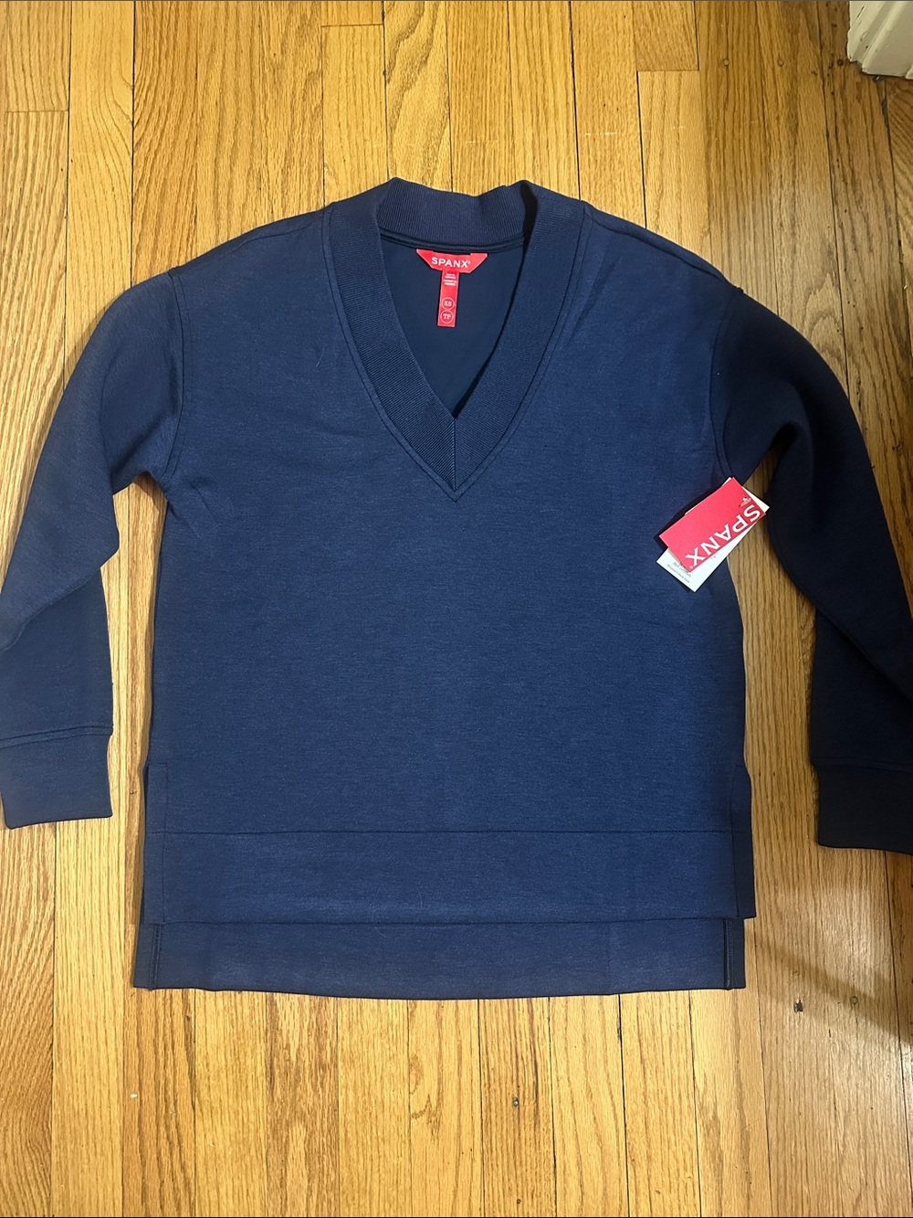NWT SPANX Women’s AirEssentials Navy Brushed V-Neck Tunic XS